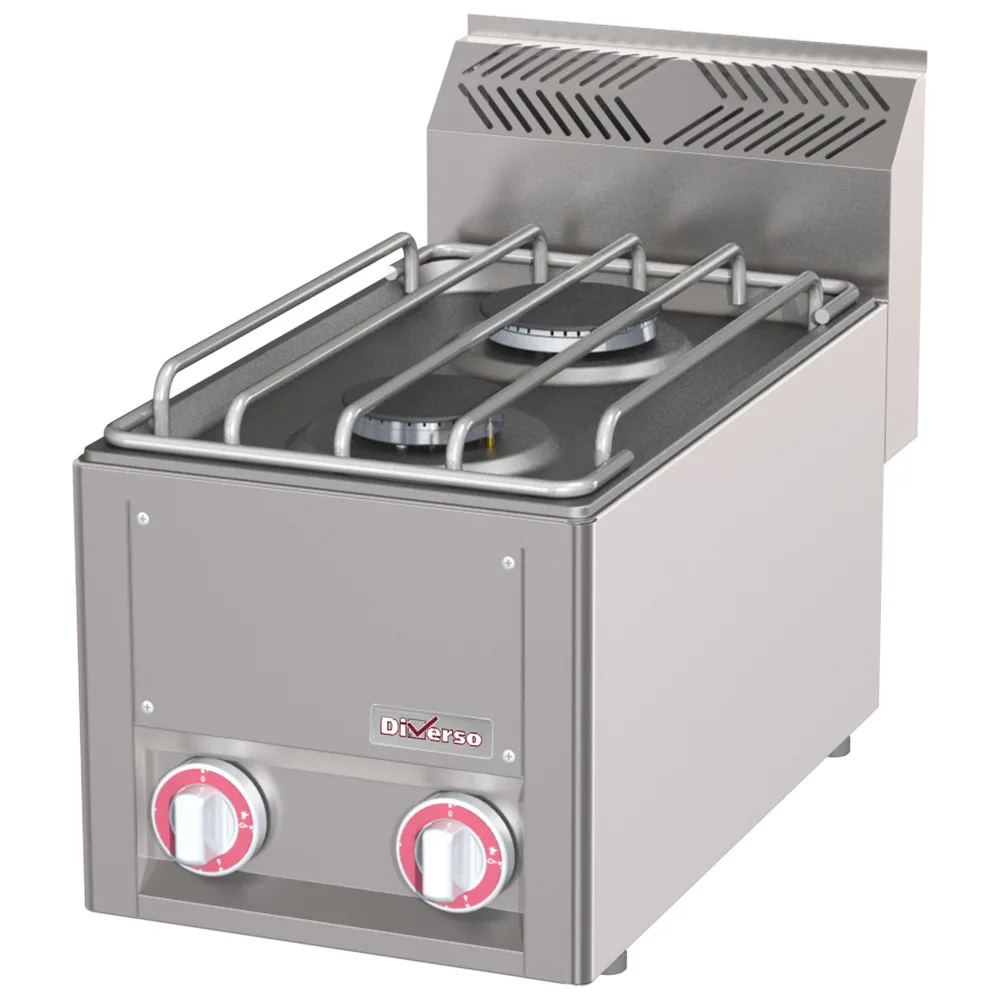 Gas stove with 2 burners, 3 kW + 3.6 kW, (W x D x H) 330 x 600 x 290 mm, stainless steel