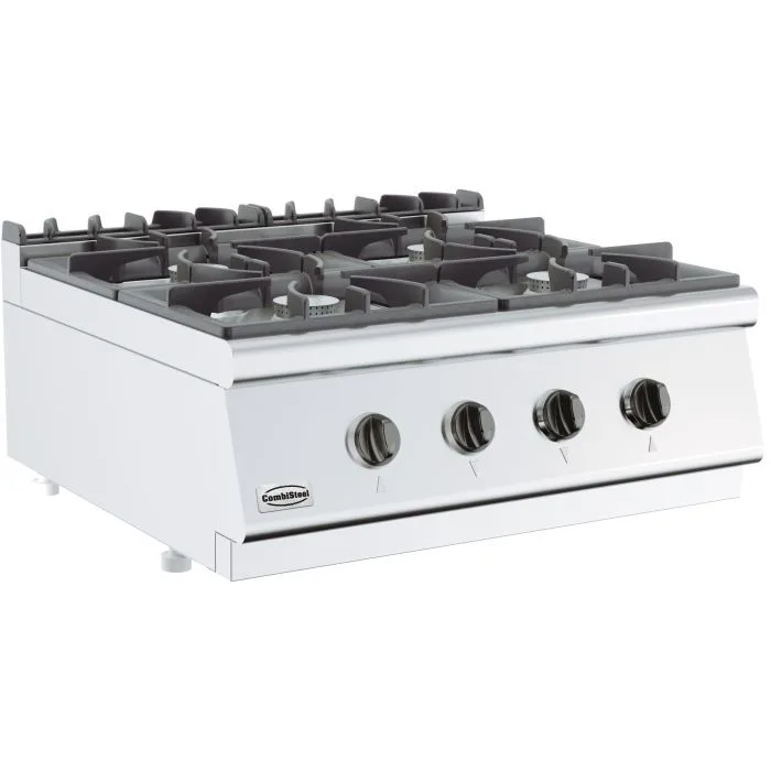 Gas stove 4 burners, 26 kW, (W x D x H) 800x700x300 mm