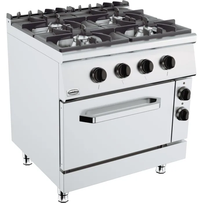 Gas stove with 4 burners and electric oven, 40 kW, (W x D x H) 800x900x900 mm