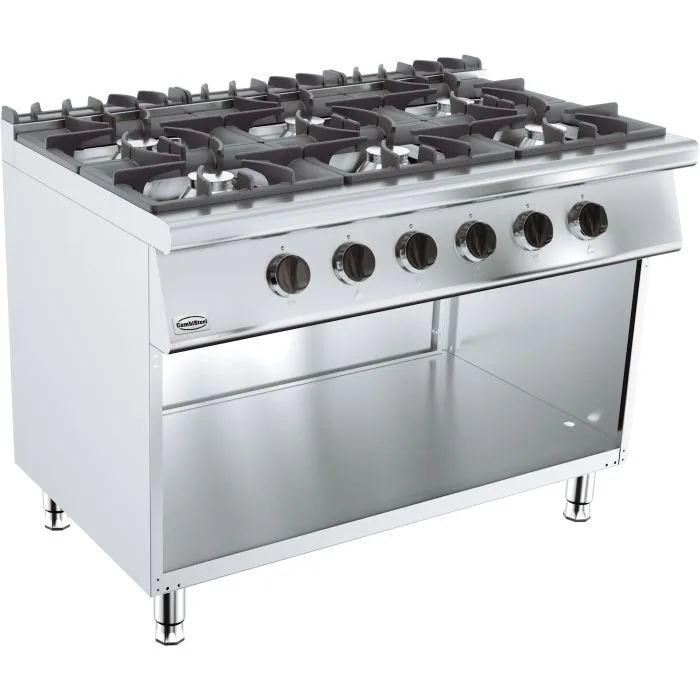 Plynový sporák 6 hořáků, 39 kW, (Š x H x V) 1200x700x900 mm