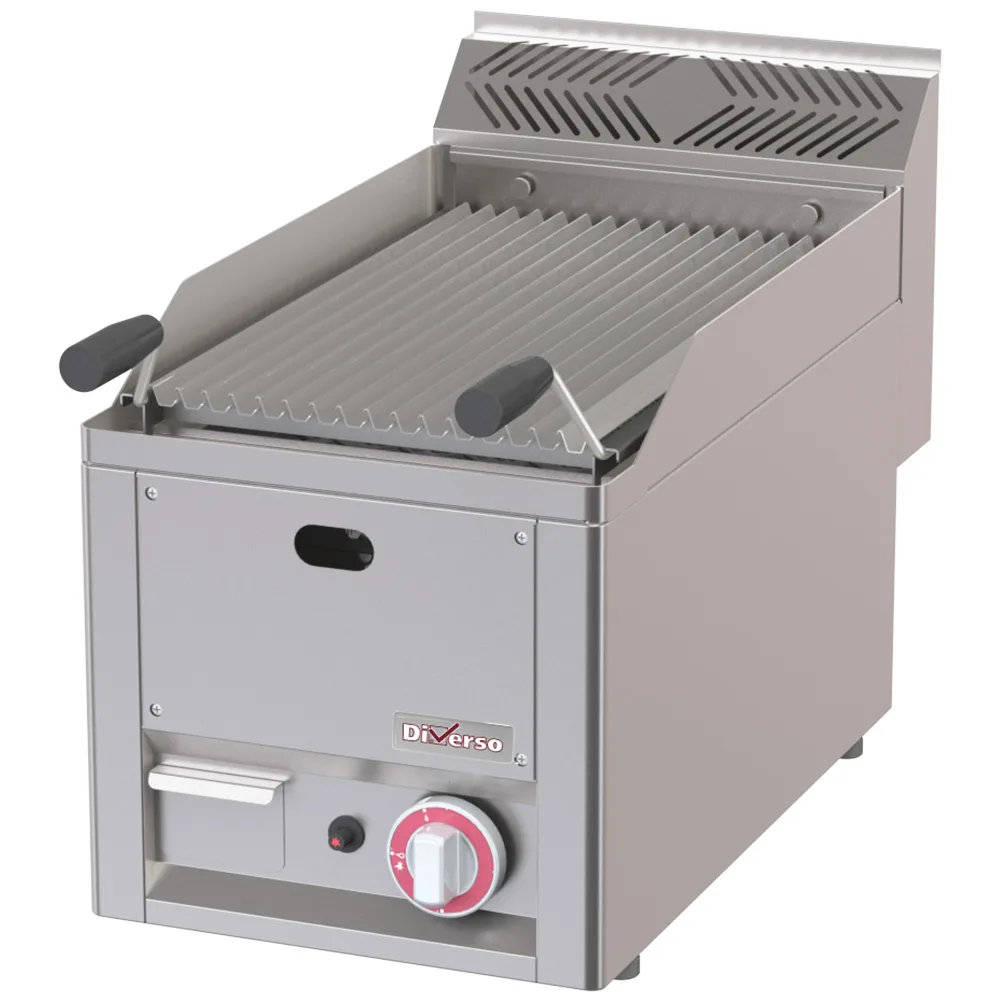 Plynový lávový gril, 1 varná zóna, nerez, 4 kW, (Š x H x V) 330 x 600 x 290 mm