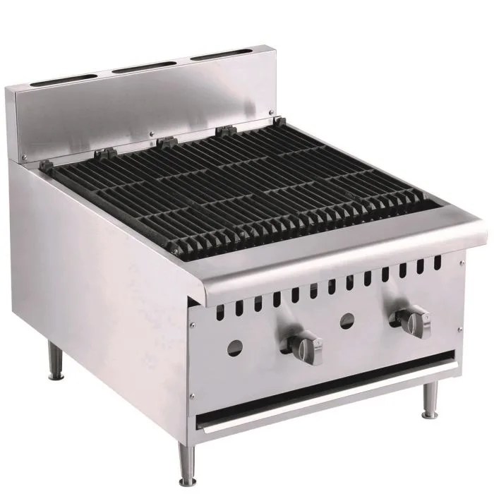 Gazlı lav taşlı ızgara, 2 brülör, 18 kW, (G x D x Y) 615 x 800 x 590 mm