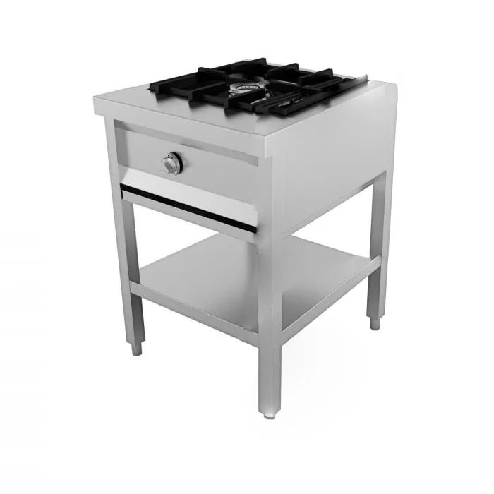 Gas wok table for pancakes, 1 x 6.5 kW, (W x D x H) 500 x 600 x 500 mm