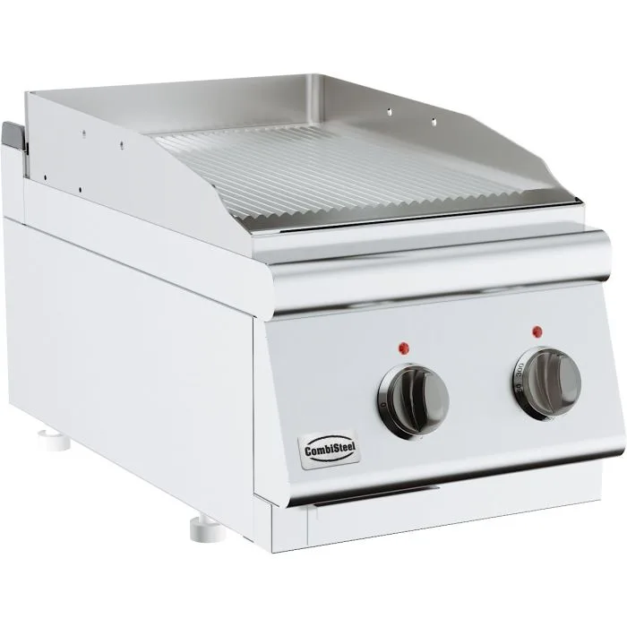 Rýhovaná elektrická grilovací deska, 3,6 kW, (Š x H x V) 400x700x300 mm