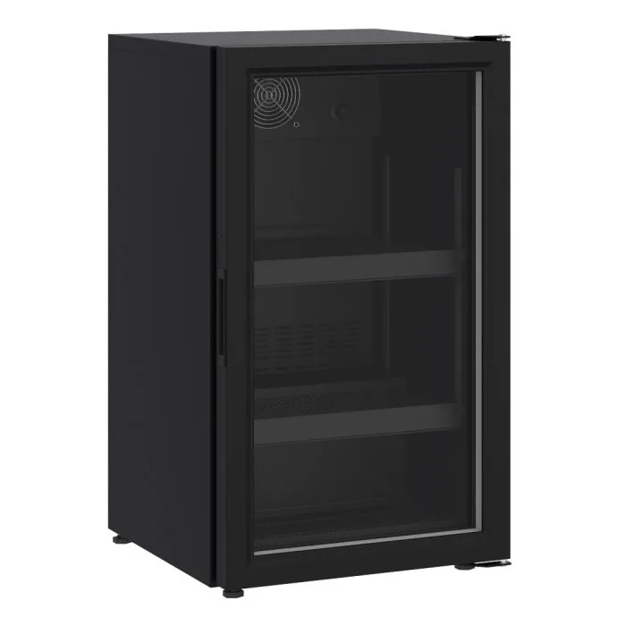 Glastür Kühlschrank Tischmodell schwarz, 136 Liter, Umluft, LED, (BxTxH) 500 x 585 x 885 mm