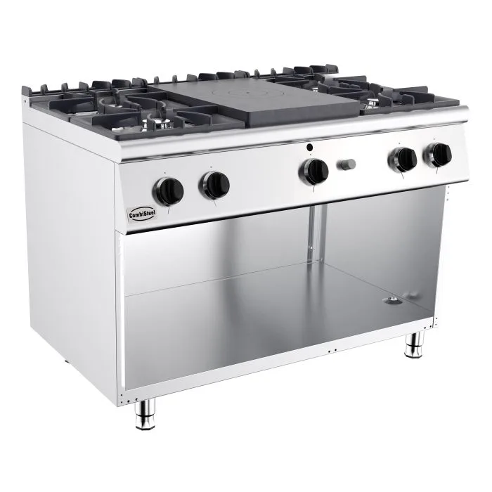 Sıcak Plaka Ocak 4 Brülörlü, 32,5 kW, (G x D x Y) 1200x700x900 mm