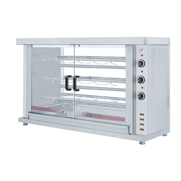 Elektrický gril na kuřata, 3 špízy, 7,8 kW, 1320 x 460 x 855 mm