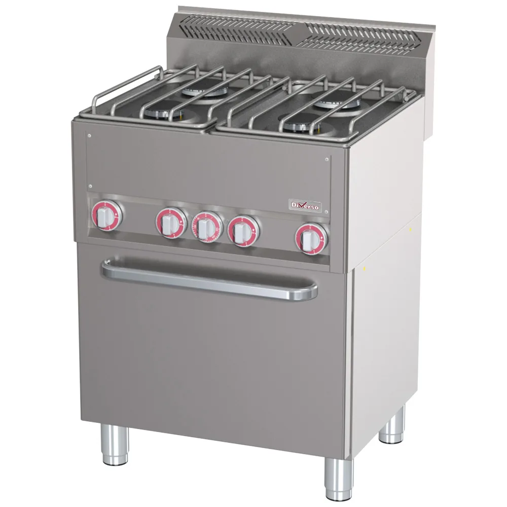 Herd 4 Brenner mit Konvektionsofen GN 1/1, (B x T x H) 660 x 600 x 880/900 mm, Edelstahl