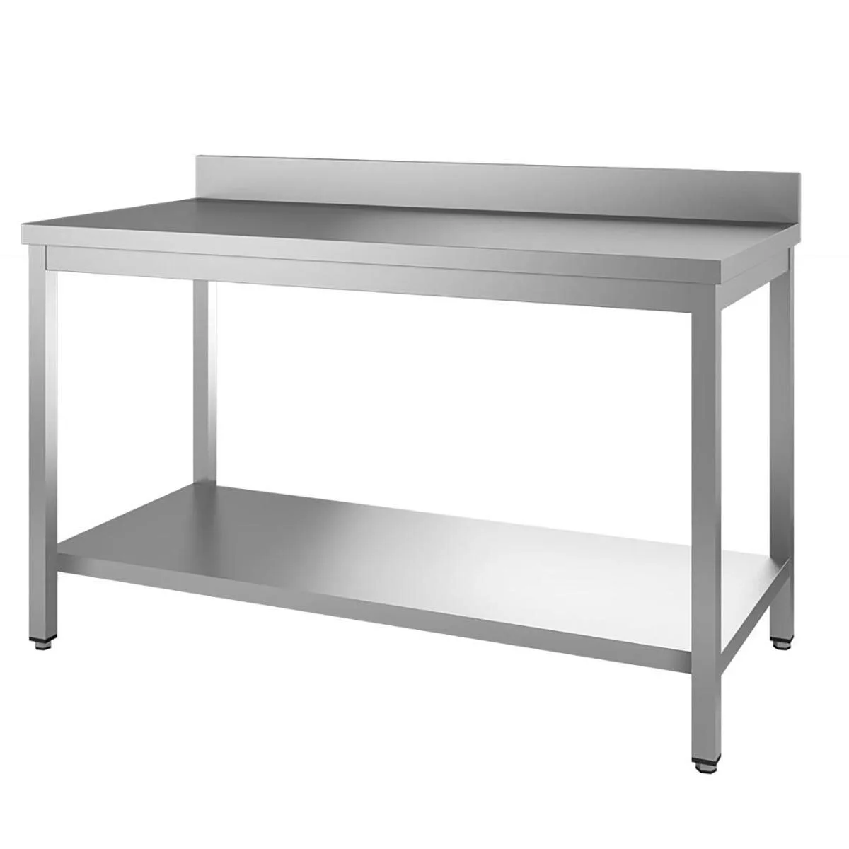 Work table / with base shelf TOPLINE, with backsplash 1200 x 700 x 850 mm