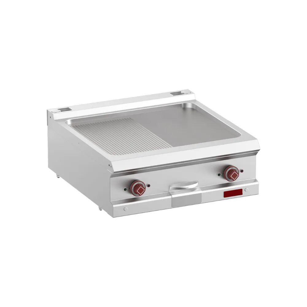 OptiTech 700 | Elektrikli Izgara Plakası - Düz GN 1/2 + Oluklu GN 1/2, 10 kW, (G x D x Y) 700 x 700 x 320 mm