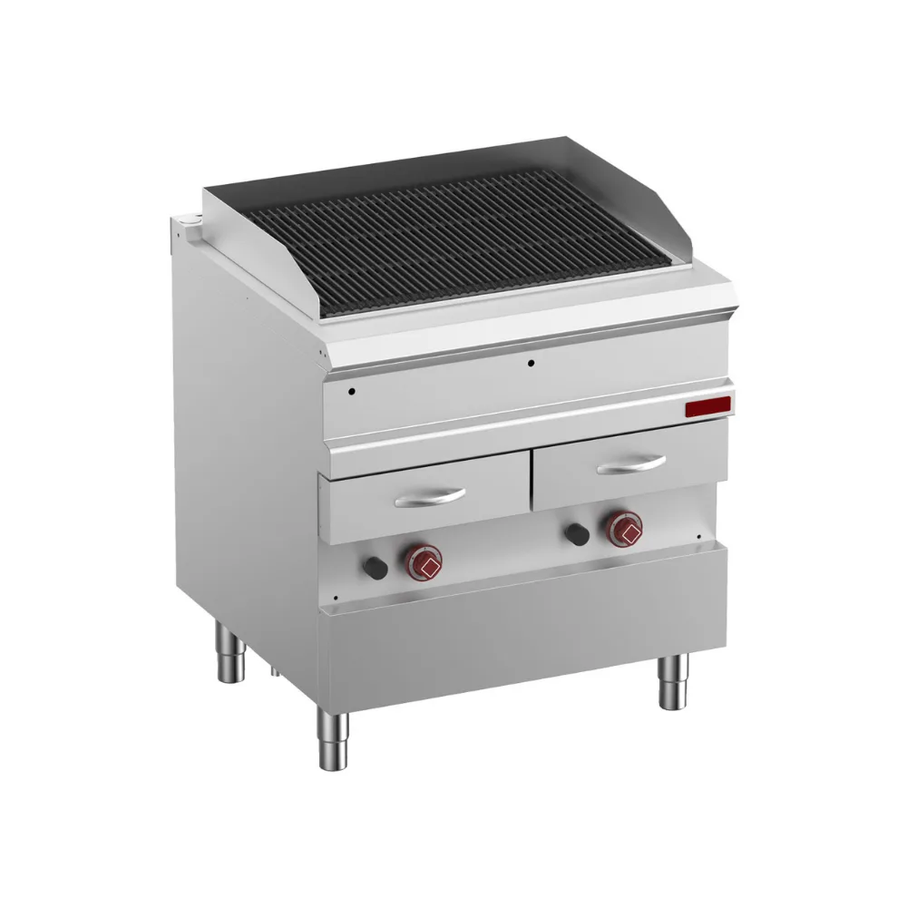 OptiTech 700 | Plynový parní gril - Oboustranné grilovací desky - Modulová velikost GN 1/1, 14618 kcal/h, (Š x H x V) 800 x 700 x 920 mm