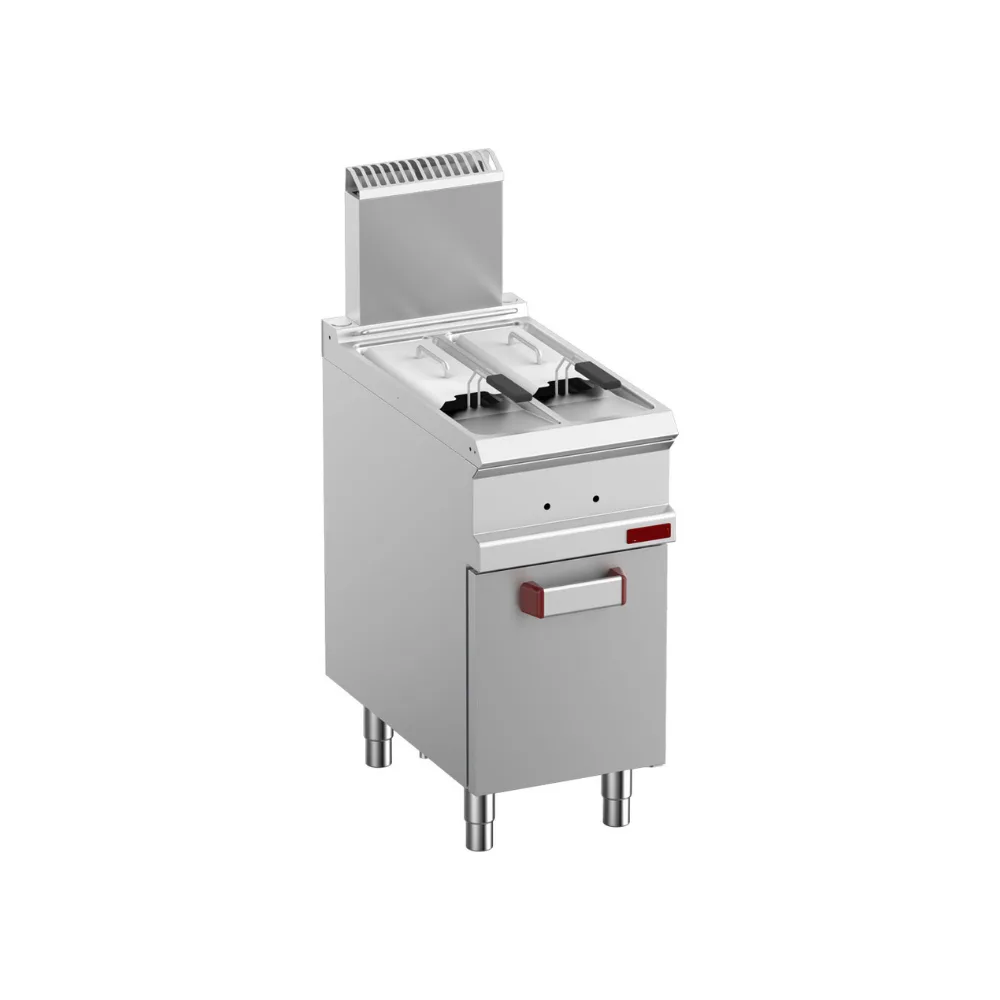 OptiTech 700│Gas Fritteuse - 2 x 7 L, 10750 kcal/h, 2 Becken Y, auf Unterbau, (B x T x H) 400 x 700 x 1180 mm