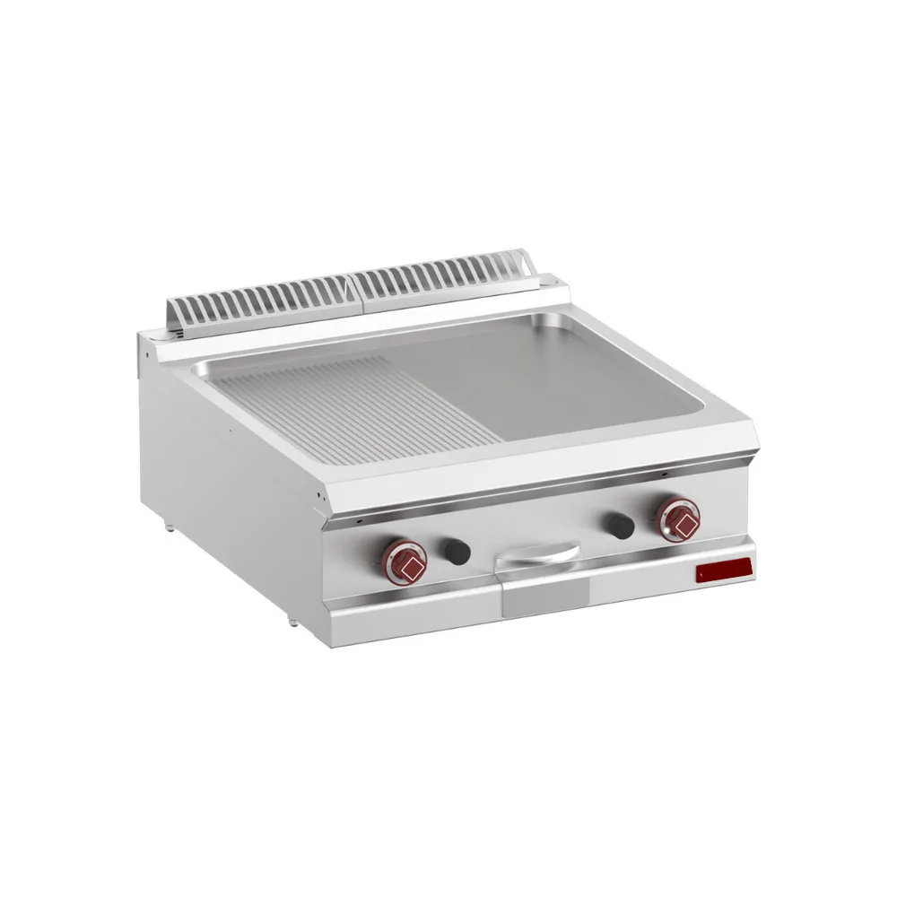 OptiTech 700 | Gas Griddle - Smooth GN 1/2 + Grooved GN 1/2, 12040 kcal/h, (W x D x H) 700 x 700 x 320 mm