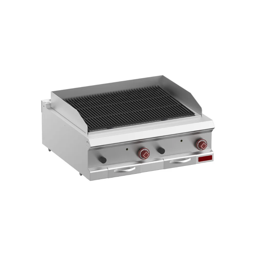 OptiTech 700 | Lava Stone Grill - Double-Sided Ribbed Plates - Module Size GN 1/1, 12900 kcal/h, (W x D x H) 400 x 700 x 320 mm