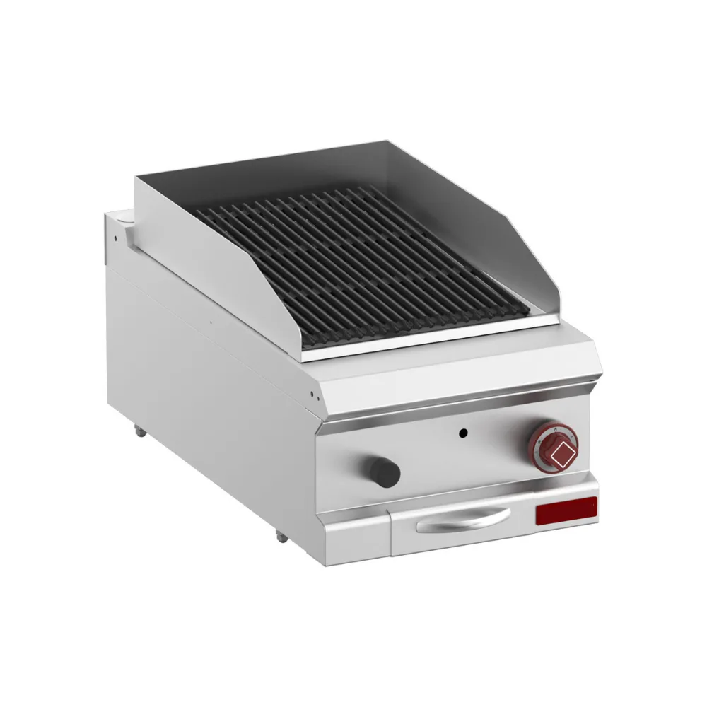 OptiTech 700 | Lava Stone Grill - Double-Sided Ribbed Plates - Module Size GN 1/2, 6450 kcal/h, (W x D x H) 400 x 700 x 320 mm