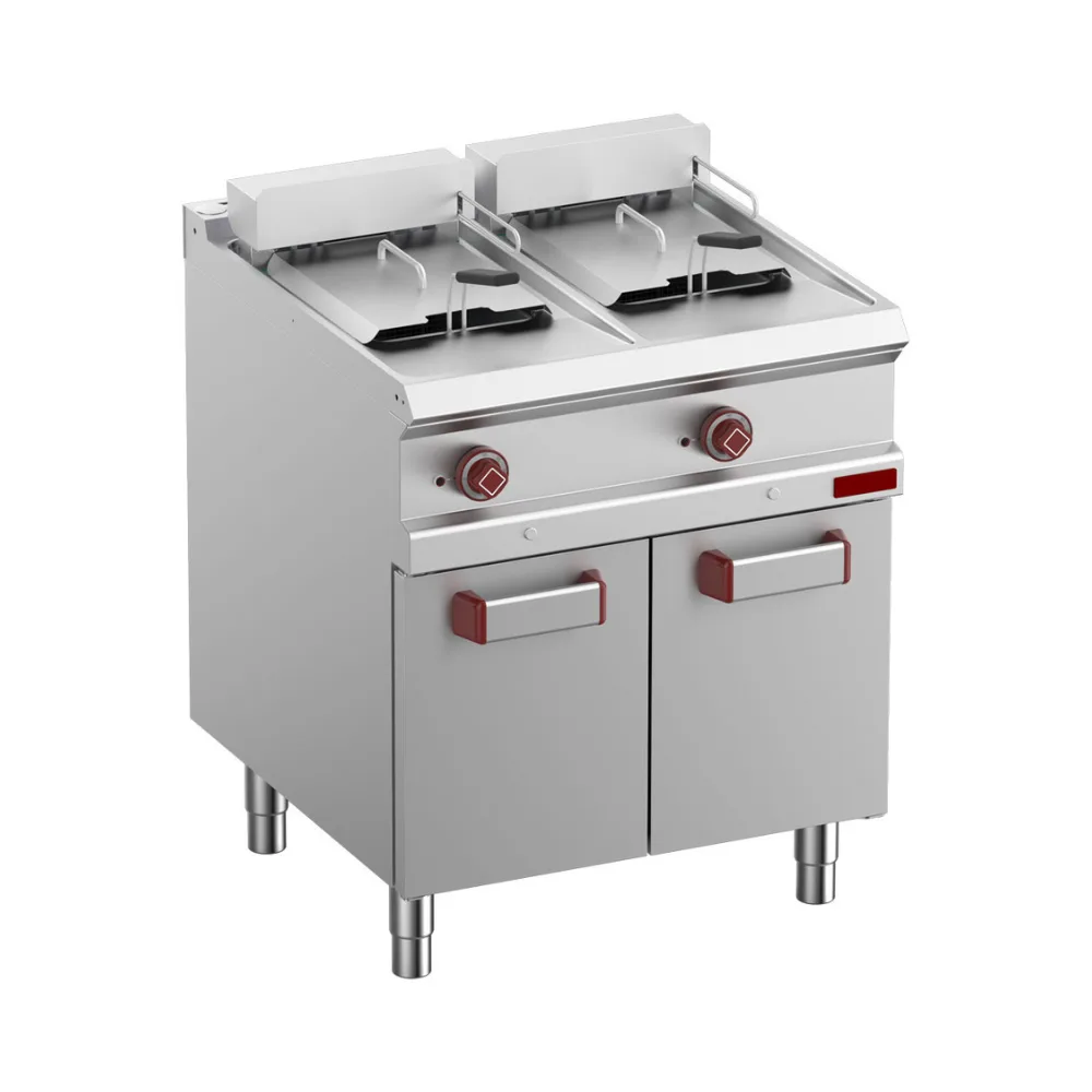 OptiTech│Elektrikli Fritöz - 13 L, Dijital, 18 kW, 2 Hazne Y, Alt Gövde Üzerinde, (G x D x Y) 700 x 700 x 920 mm