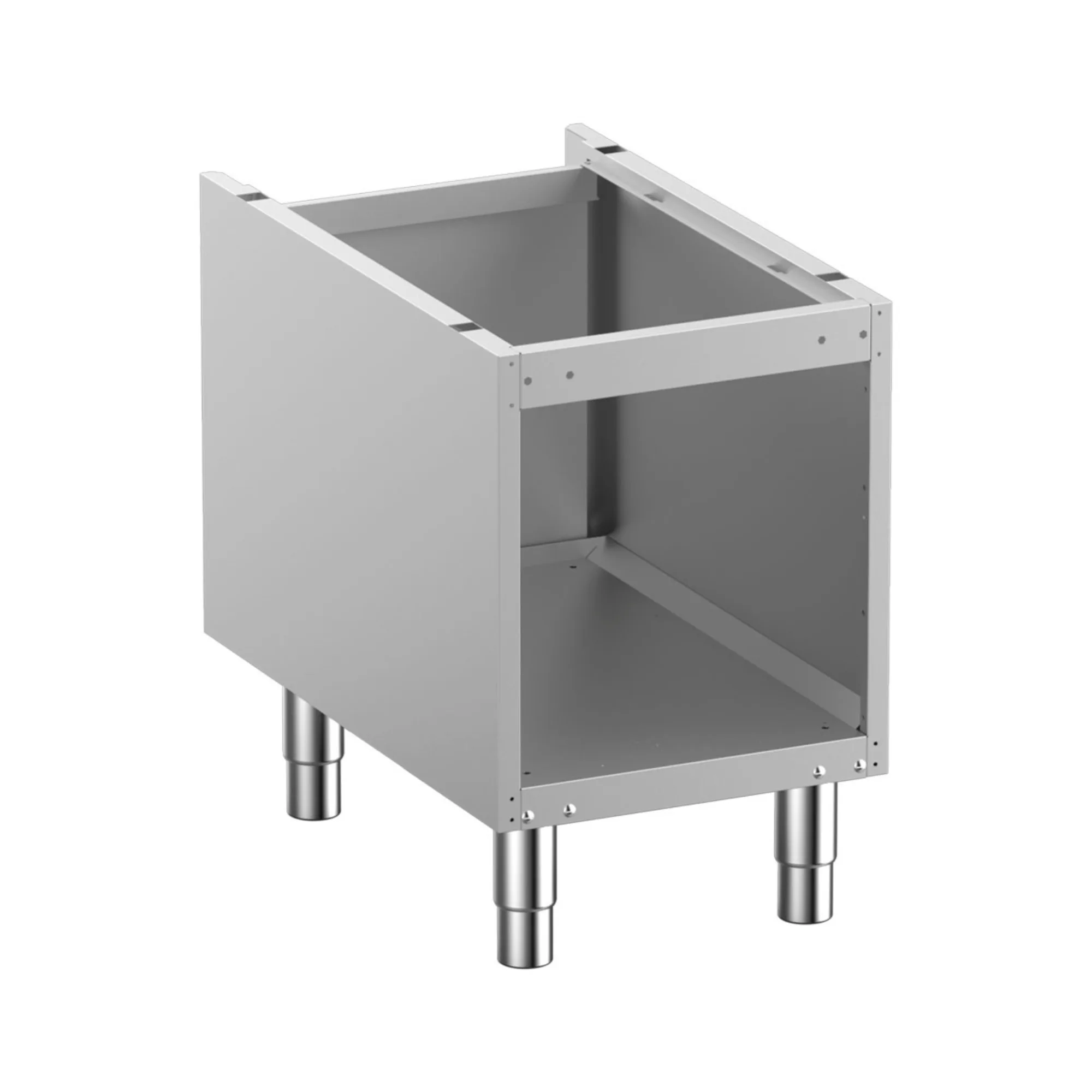 OptiTech│ Ayarlanabilir Paslanmaz Çelik Ayaklı Açık Altlık, (G x D x Y) 400 x 655 x 600 mm