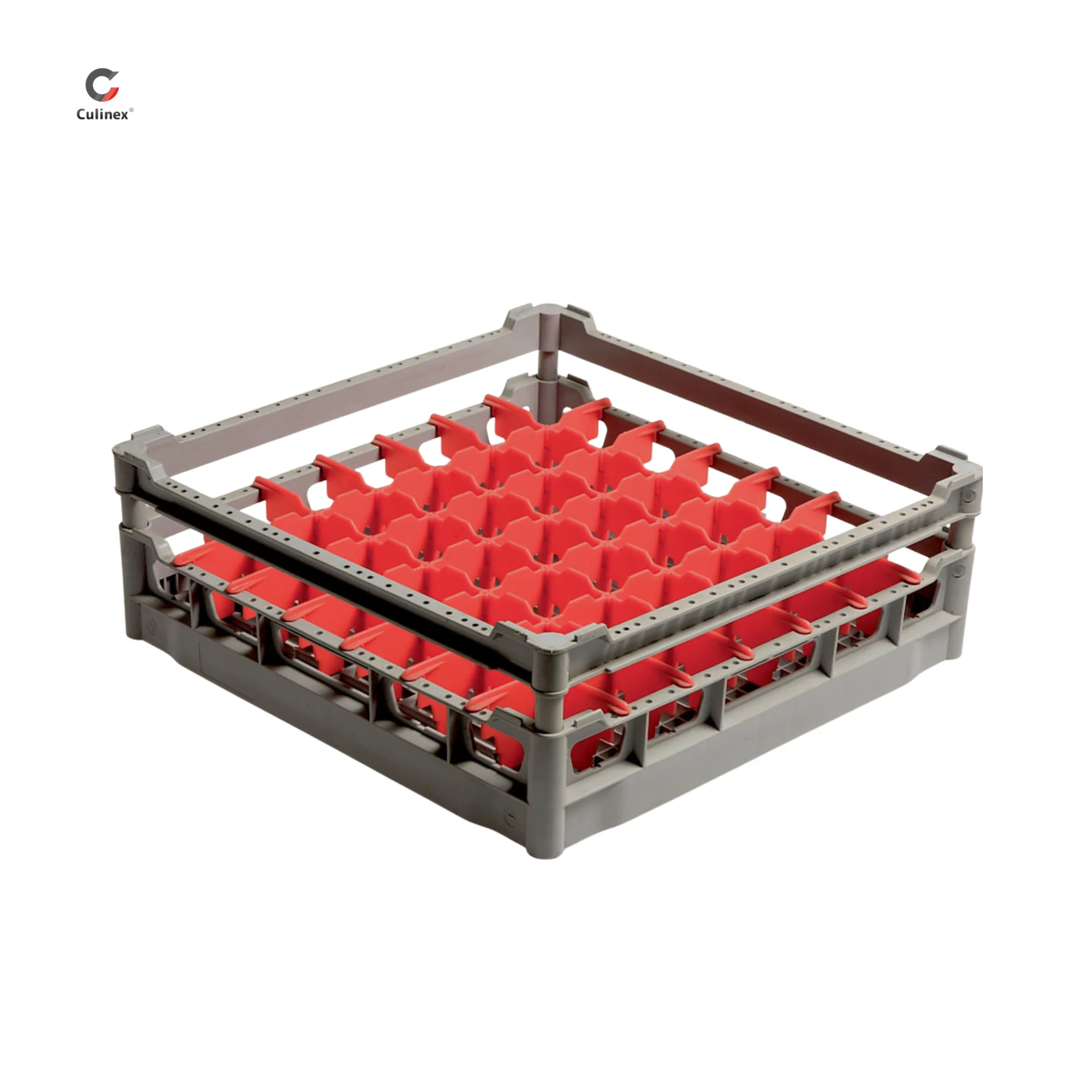 Polyprop. Korb für Geschirrspülmaschine - 500x500 mm, für Gläser Ø 63 mm, (B x T x H) 500 x 500 x 170 mm