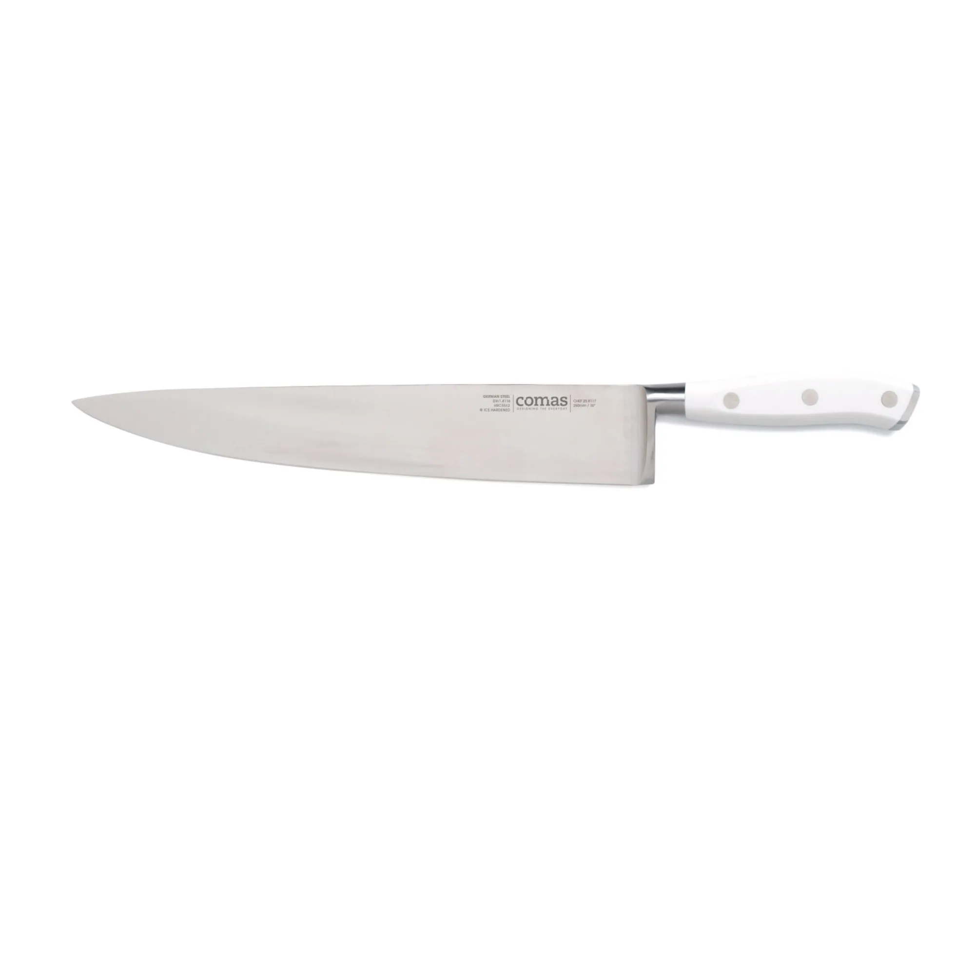 ProCut Marble 255 | Professional Chef's Knife 25.5 cm – Stainless Steel Serrated Blade, White/Marble ABS Handle