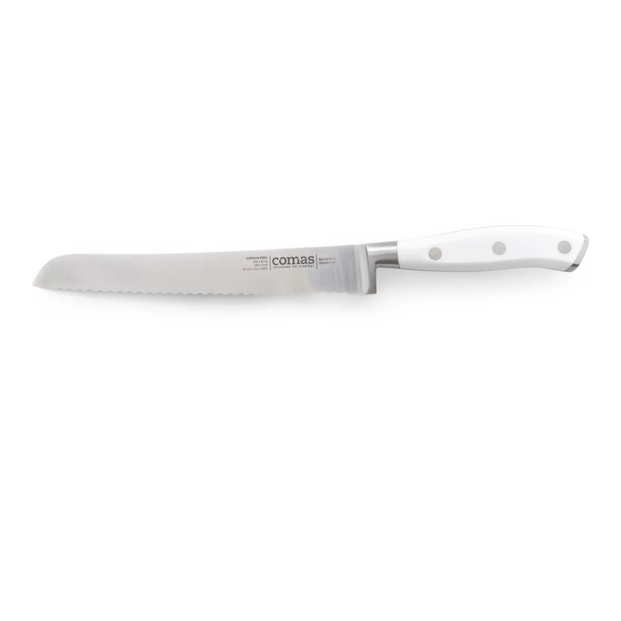ProCut Marble Bread 200 | Professional Bread Knife 20 cm – Serrated Edge, White/Marble ABS Handle