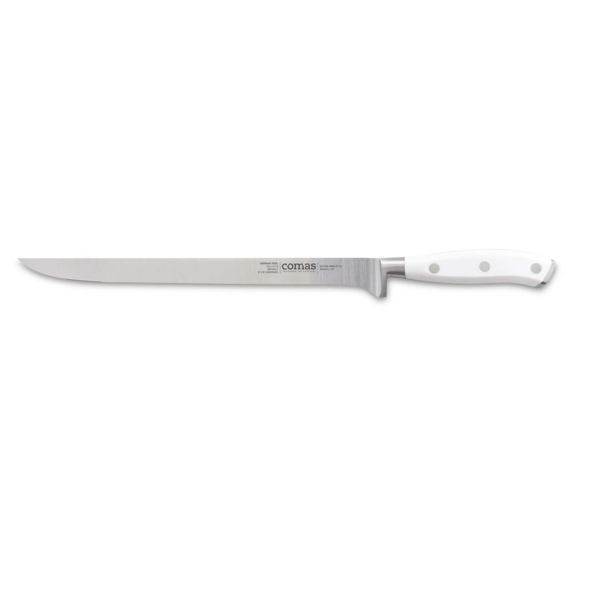 ProCut Marble Ham 260 | Profesyonel Jambon Bıçağı 26 cm – Paslanmaz Çelik, Beyaz/Mermer ABS Sap