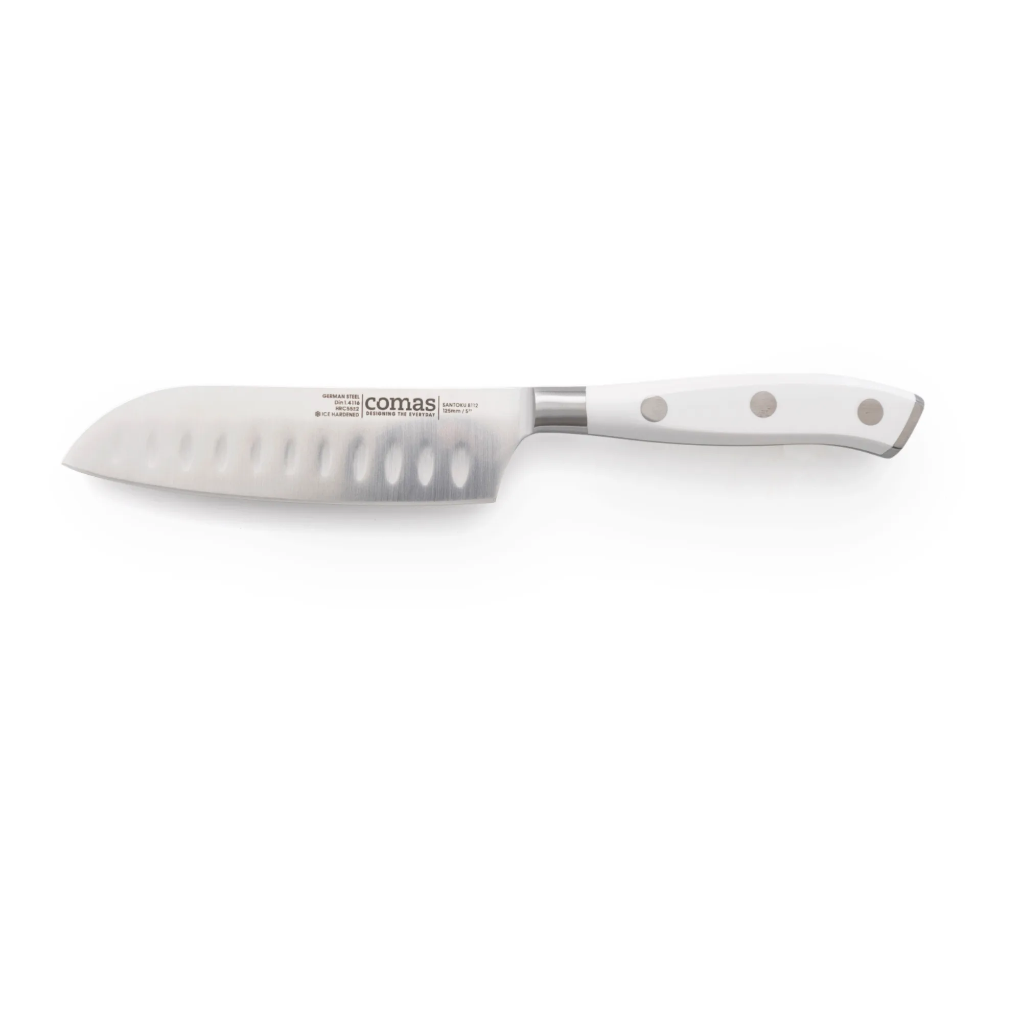 ProCut Marble Santoku 125 | Professional Santoku Knife 12.5 cm – Stainless Steel, White/Marble ABS Handle