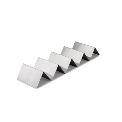 Professional Taco Holder, with 4-5 compartments, stainless steel, (W x D) 36 x 21 cm