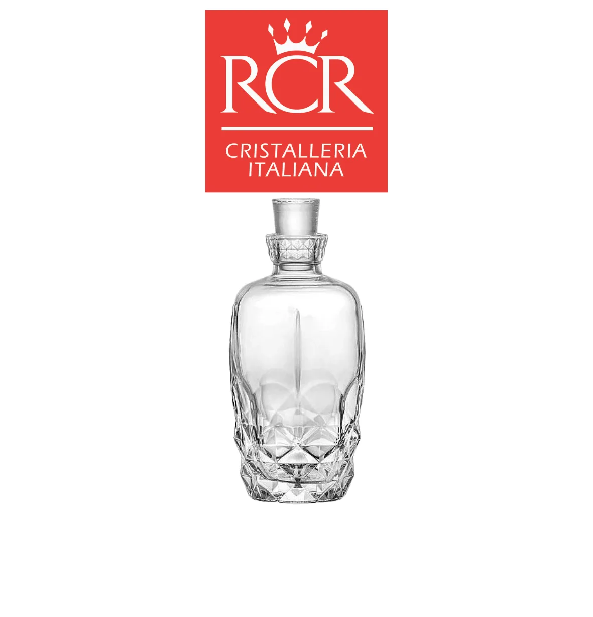 RCR ALKEMIST | Crystal Carafe 1 L – Skull Design, Lead-Free Crystal Glass, Made in Italy | 1070 ml | 110x214 mm