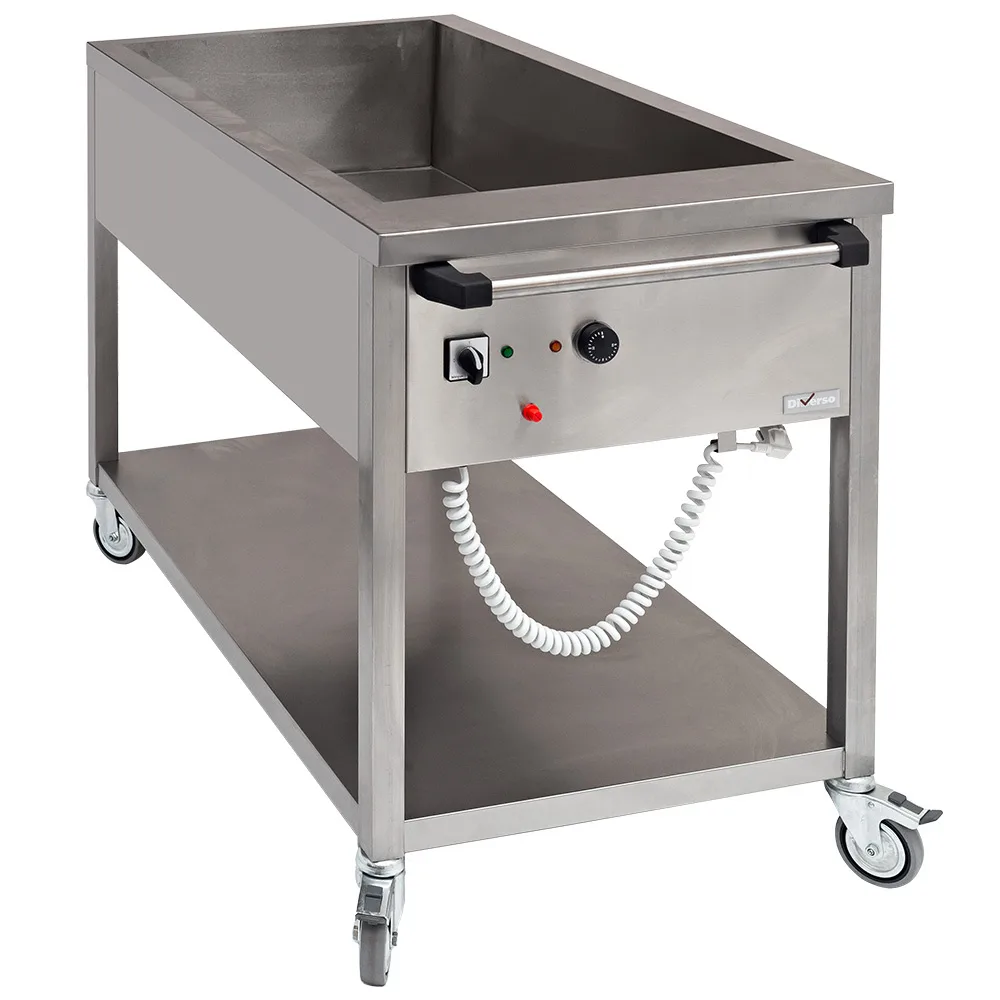 Electric Bain Marie Hot Bain 3 x GN 1/1, 1.75 kW, (W x D x H) mm 1240 x 660 x 870, Mobile Unit