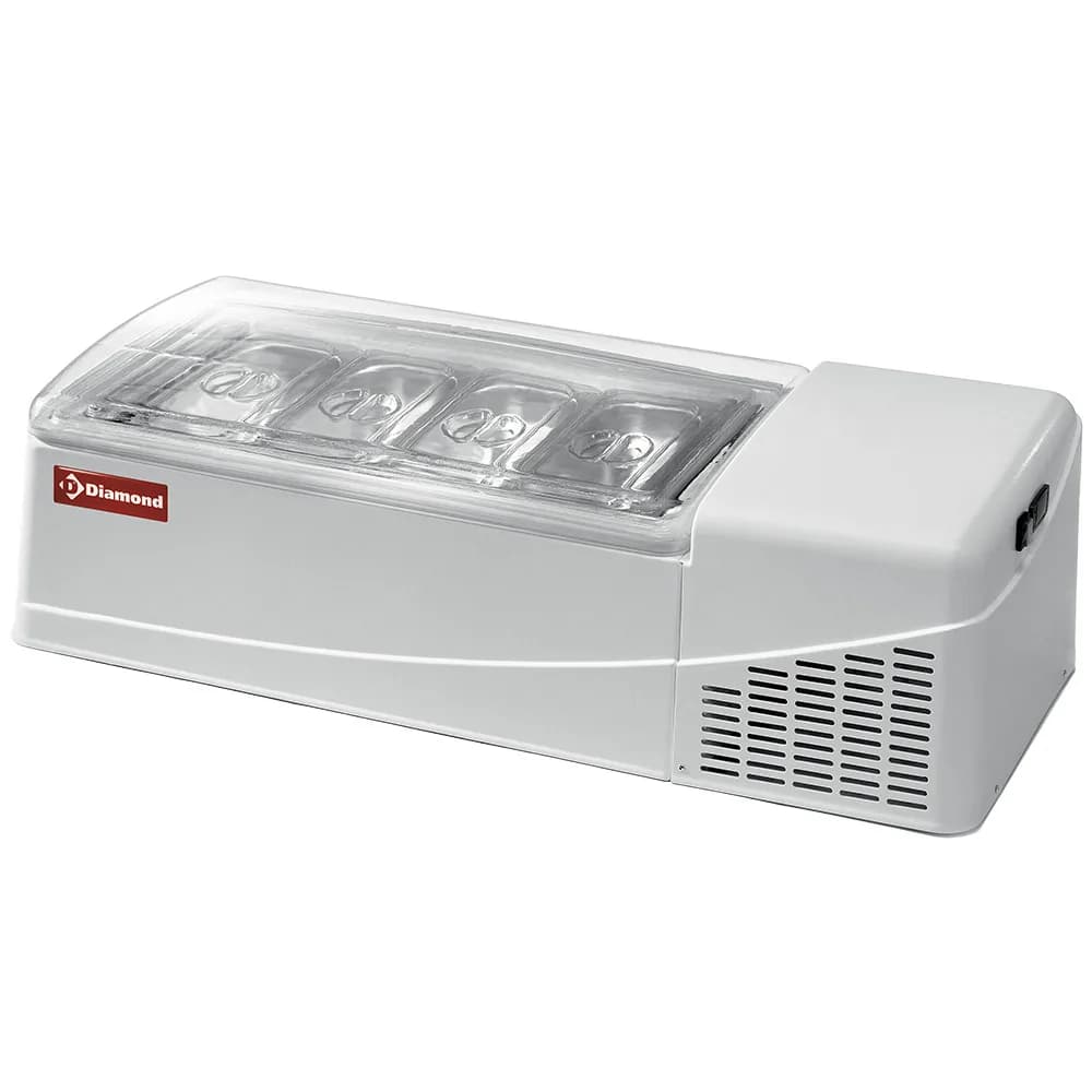 Speiseeiskonservator für 4-8 Eissorten "weiß"-1255x525x360 mm - -15° -18° C