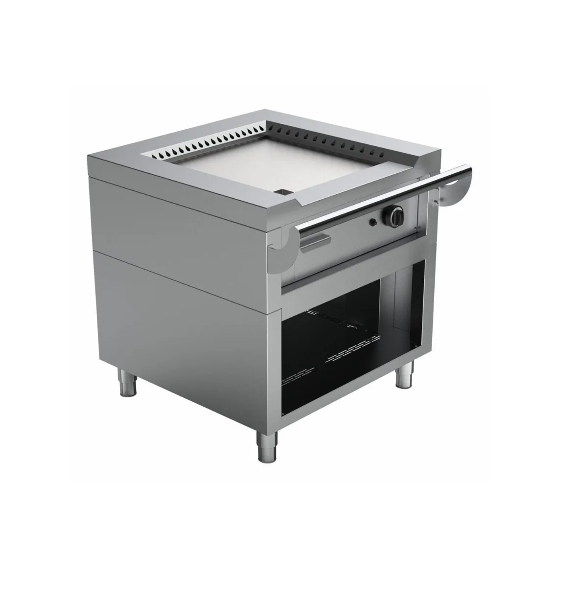TeppanMaster Pro 800 | Profesyonel Gazlı Teppanyaki Izgara – 9,2 kW, 800x770 mm