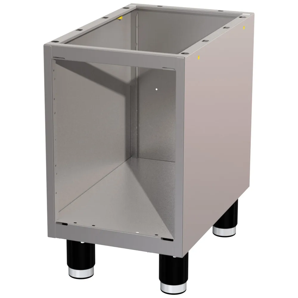 Stainless steel base unit 330 mm, (W x D x H) 330 x 530 x 570 mm, without doors, adjustable feet