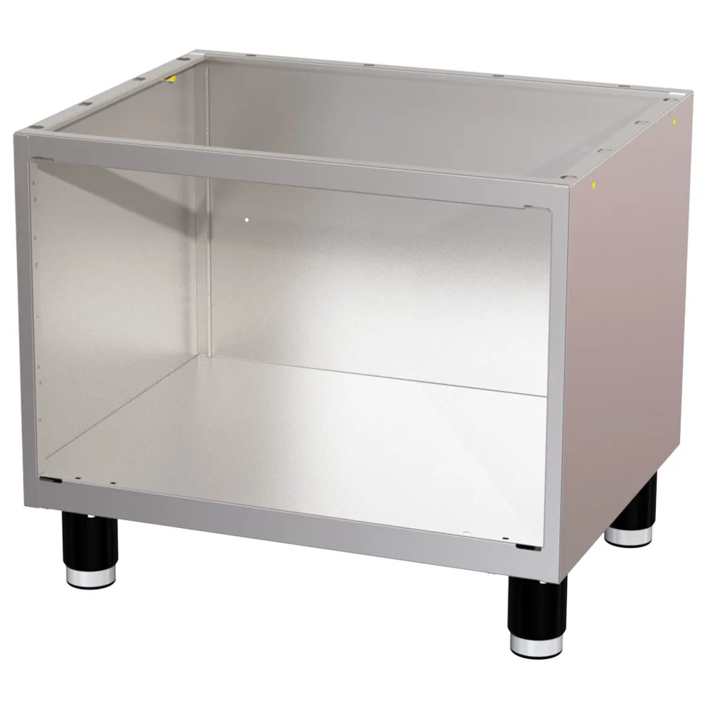 Stainless steel base unit 660 mm, (W x D x H) 660 x 530 x 570 mm, without doors, adjustable feet