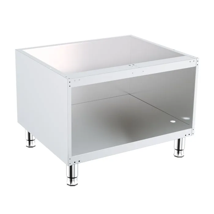 Unterbau aus Edelstahl 800 mm, (B x T x H) 800 x 700 x 600 mm, ohne Türen, verstellbare Füße