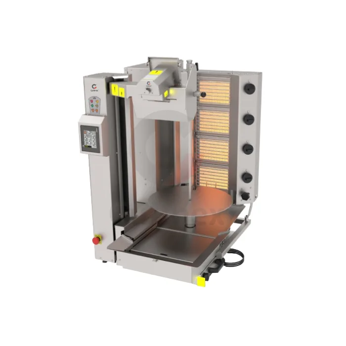 Döner Robot (Kebab Slicer) Gas, 4 Radiants, with Touchscreen Control – 920 x 860 x 1090 mm | Burner 10.64 kW | Control 230 V
