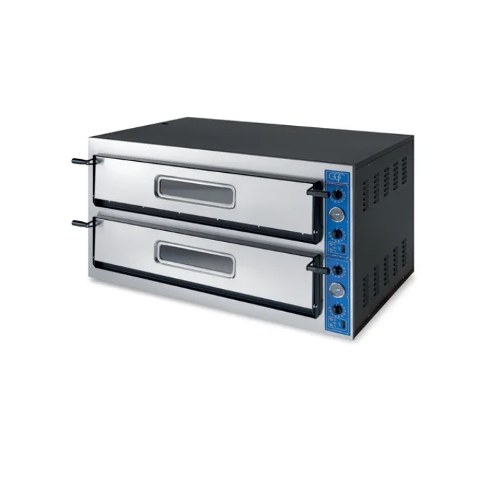 GGF Pizzaofen X-Line, elektrisch, 2-kammerig – 12 x Pizza Ø 36 cm – 1370 x 850 x 750 mm | 18 kW | 400 V | Breit