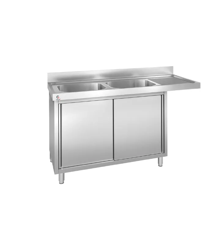 Dishwasher Inlet Table 1600x700x970 mm, 2 basins left
