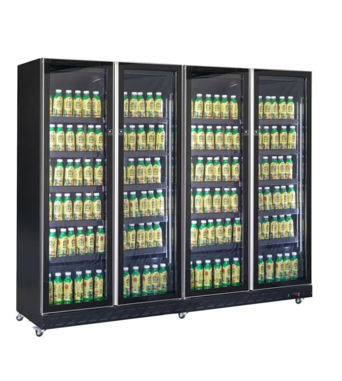Chladicí vitrína se 4 prosklenými dveřmi – 1608 l – černá – 2240×600×1880 mm