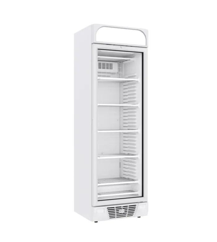 Derin Dondurucu 382 LİTRE 1 Cam Kapılı – Siyah, LED ve Cam Isıtma, 640 × 670 × 1875 mm