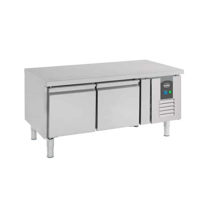 Undercounter Refrigerated Work Table – 202 LITRES, 2 Doors, 650 mm Height, Stainless Steel, 1200 × 700 × 650 mm