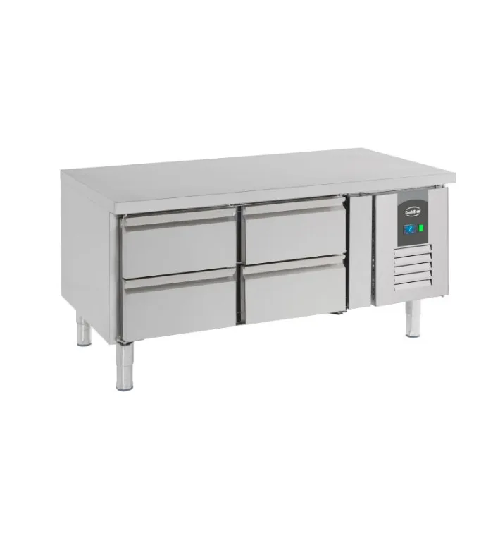 Undercounter Cooling Table – 202 LITRES, 4 Drawers, 650 mm Height, Stainless Steel, 1200 × 700 × 650 mm