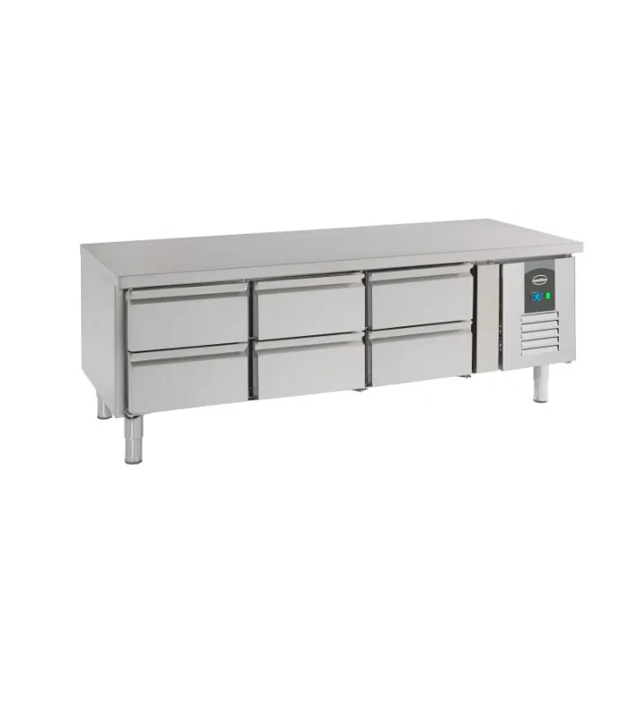 Underbench Refrigerated Work Table – 260 LITER, 6 Drawers, 650 mm Height, Stainless Steel, 1600 × 700 × 650 mm