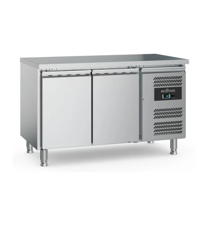 Stainless Steel Refrigerated Work Table – 228 LITERS, 2 Doors, Air Circulation Cooling, 1360 × 600 × 850 mm