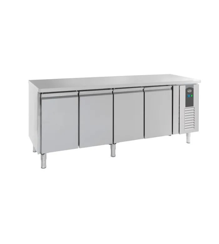 Bakery Refrigerated Work Table – 635 LITRES, 3 Doors, for 600 × 400 mm Shelves, Stainless Steel, 2020 × 800 × 850 mm