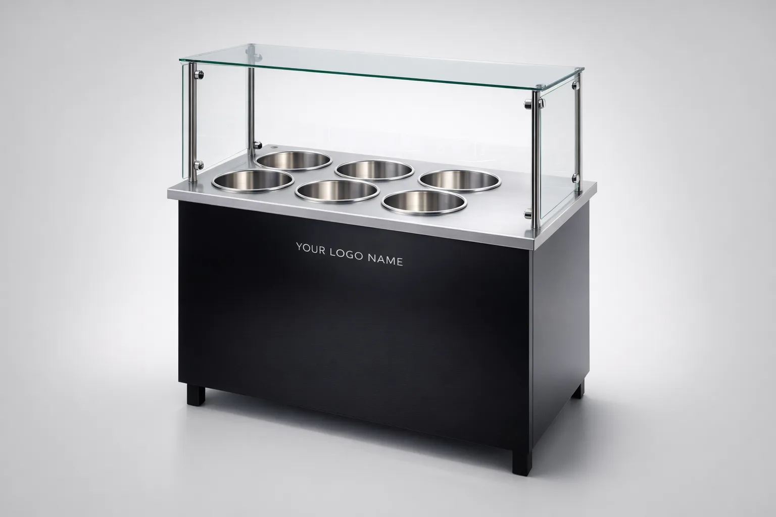 Culinex GastroLine 6 – Premium 6-fach Suppen-Bain-Marie mit Wasserbad-System Granit-Eleganz trifft Gastro-Performance – Individualisierbar mit Ihrem Logo – 1200x800x1312 mm
