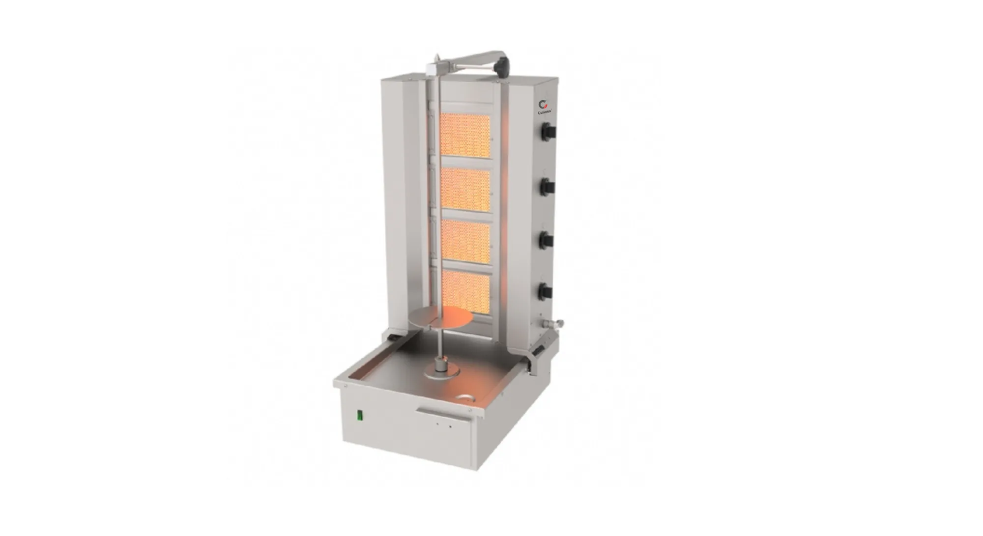Doner Kebab plynový stroj, 4 hořáky, spodní motor 570x740x1060 mm