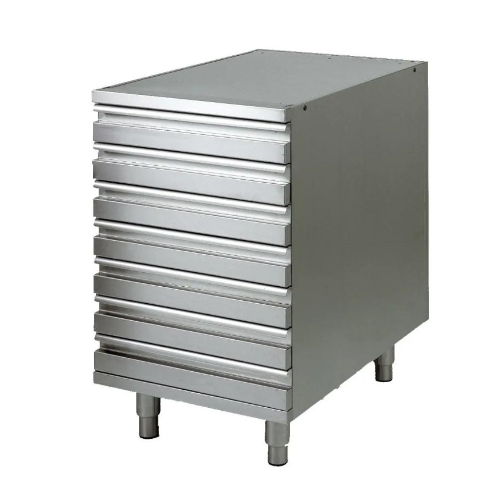 Edelstahl-Schubladenschrank für Pizzateig-Behälter 60x40 cm | 520x800x810 mm | ohne Deckel