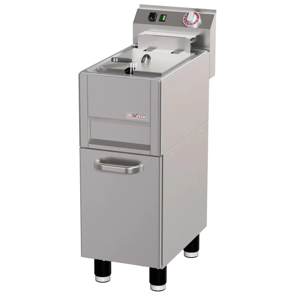 Elektrická fritéza 13 litrů na podstavci, 9,9 kW, (Š x H x V) 330 x 600 x 880/900 mm, nerez