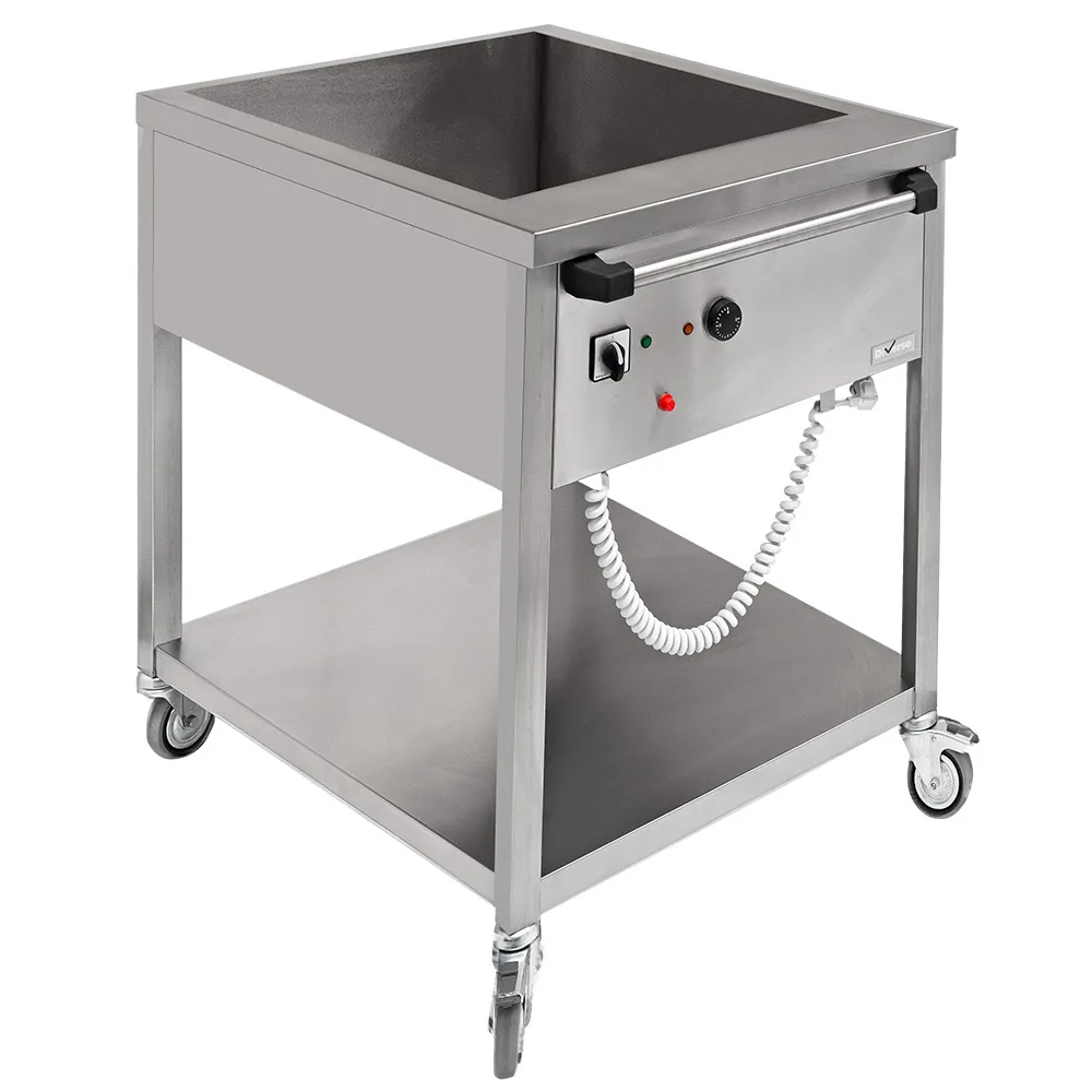 Elektrická Bain Marie "Hot Bain" 2 x GN 1/1, 1,5 kW, (Š x H x V) 910 x 660 x 870 mm, Mobilní jednotka