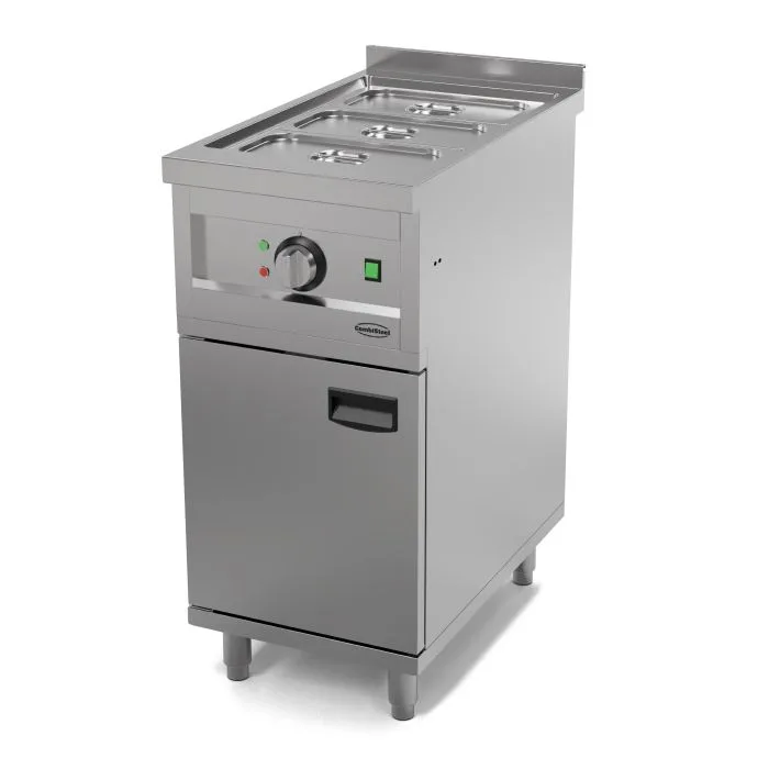 Elektro Bain-Marie 1/1 GN, Freistehend, 1 kW, Edelstahl, (B x T x H) 400x700x920 mm